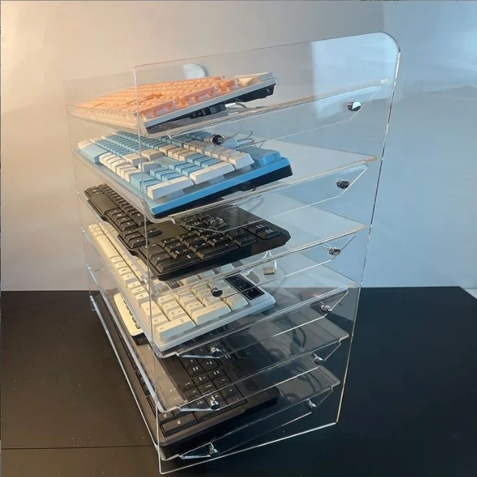 Custom Acrylic Keyboard Rack with 6 Shelves