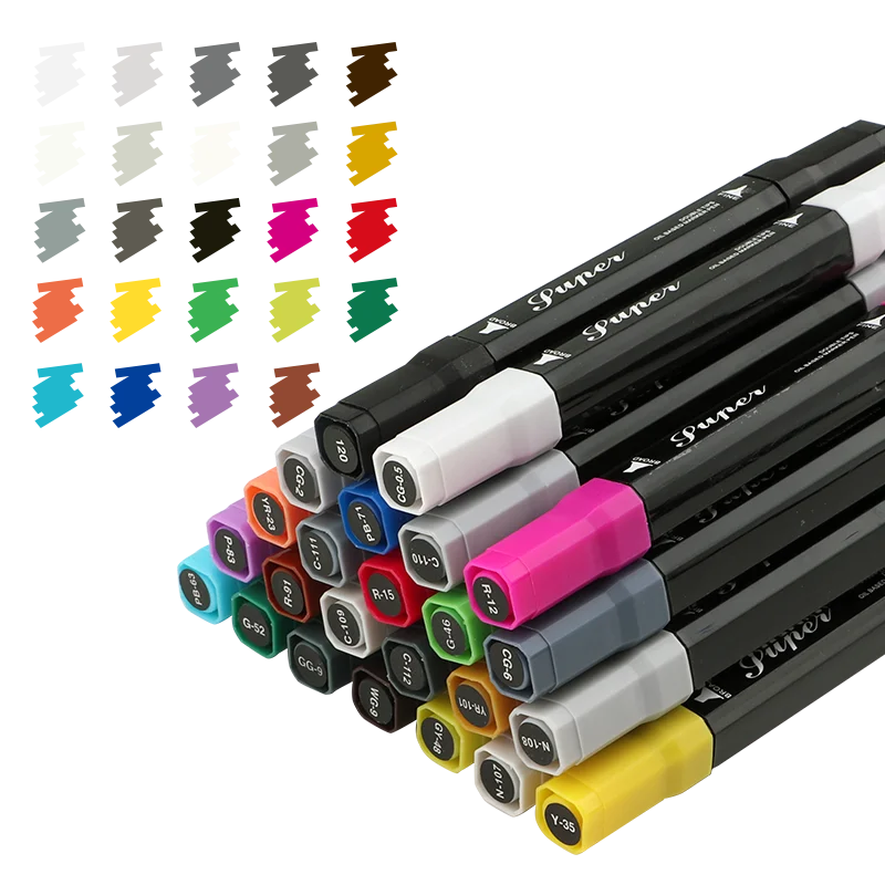 Bulk Sale Of Oily Permanent Paint Double Tip Color Art Painting Special Marker Pen Set