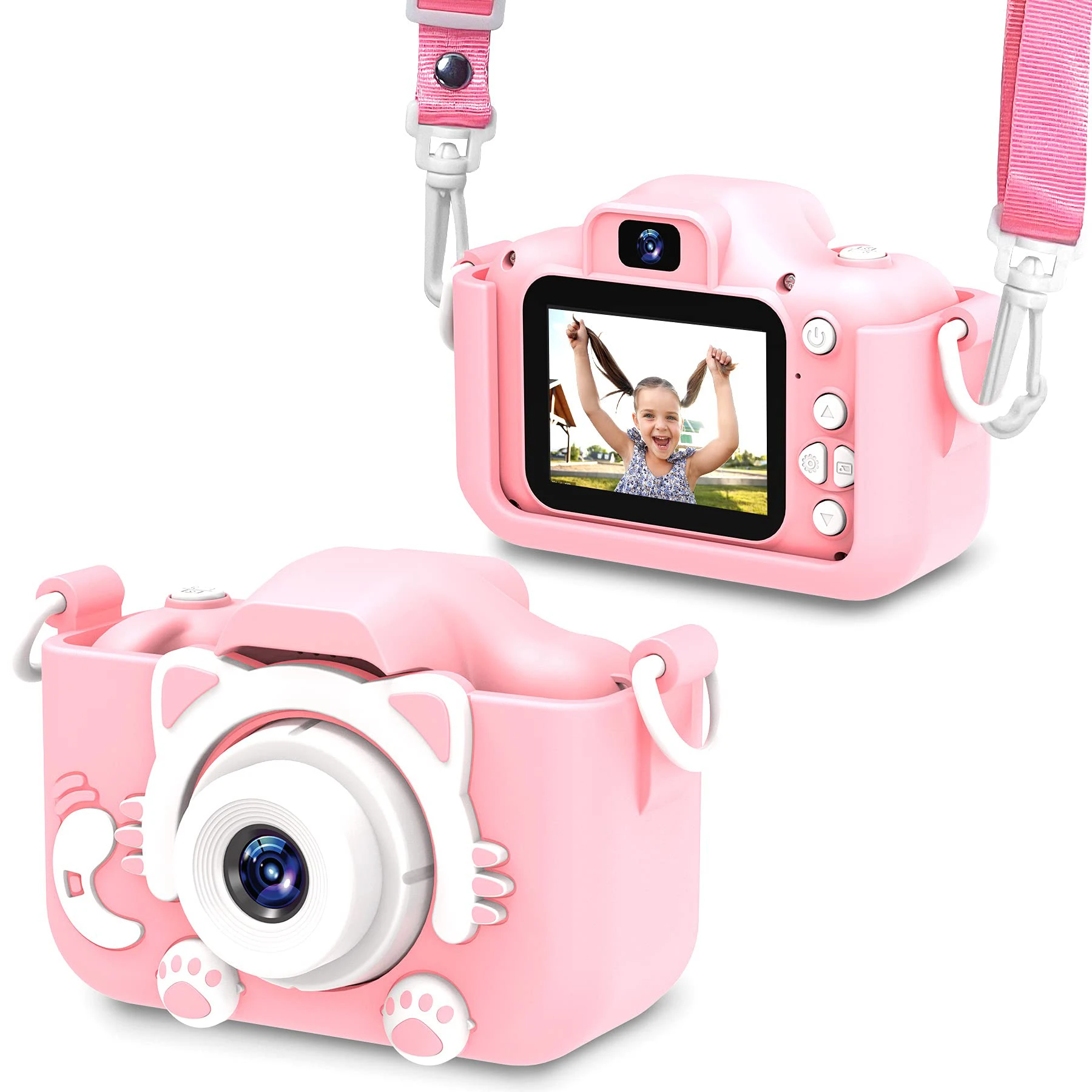 Small Portable Child Cartoon Silicone Protective Case Camera for Mini Kids Camera Toys