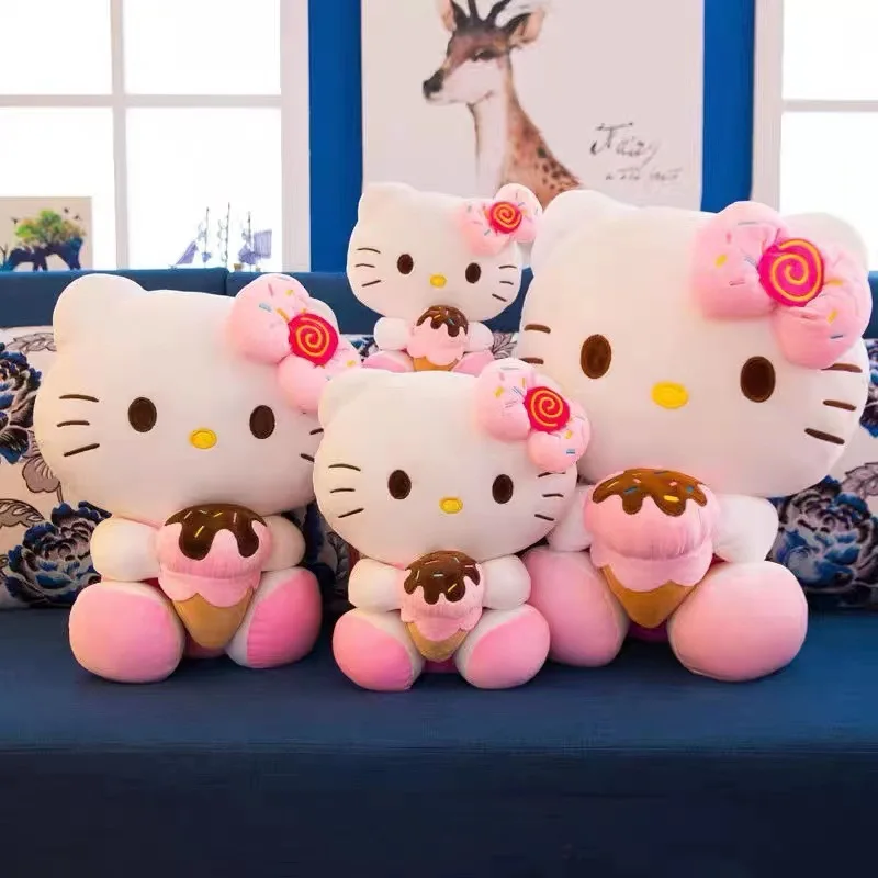 New Hl High Quality Japanese Cartoon Pink Hallo Kt Cat Plush Toy Ice Stuffed Plush Toys Kawaii Hello Kt Kids Toys