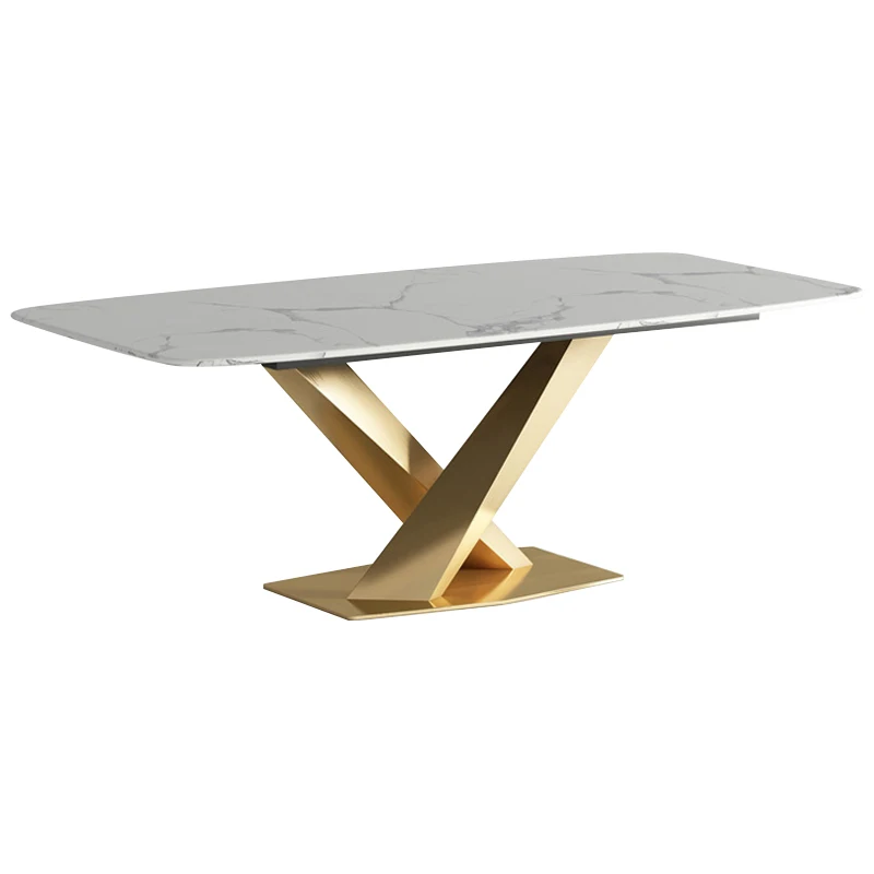 Post modern luxury Italian Nordic rectangular marble dining table
