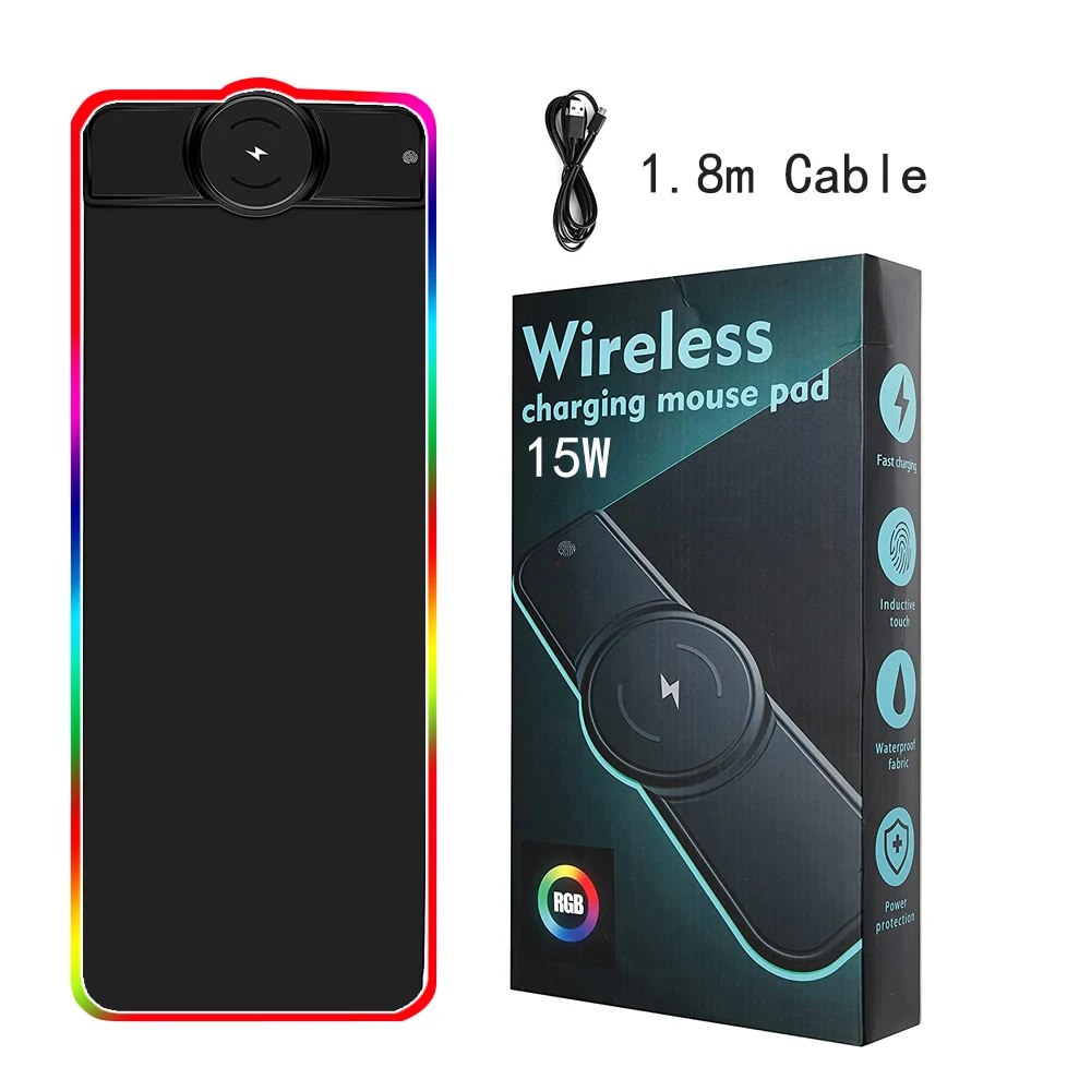 Hot Sale High Quality Natural Rubber Customized Wireless Charging Keyboard Pad Game Office Desk Mouse Mat
