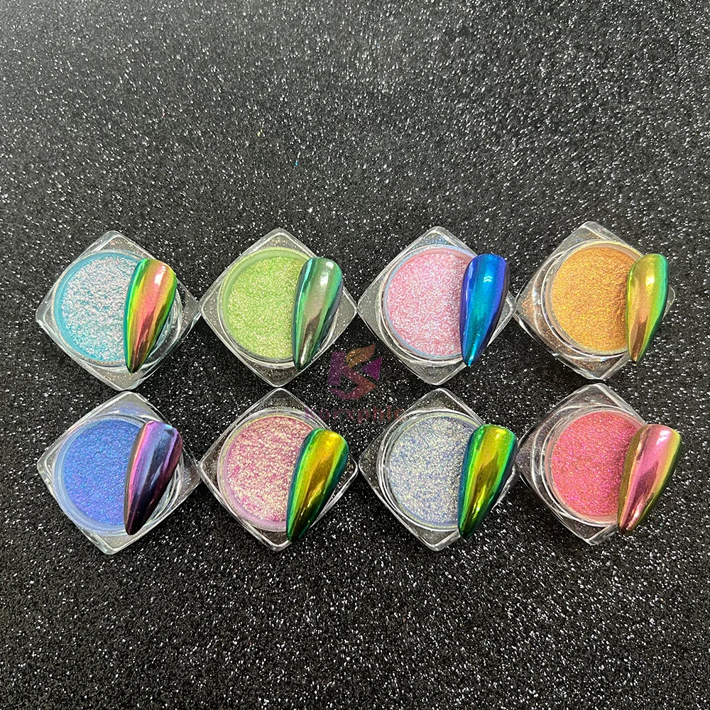 Nail Art Solid Mermaid Chrome Nail Powder tanning Candy Aurora Pigment