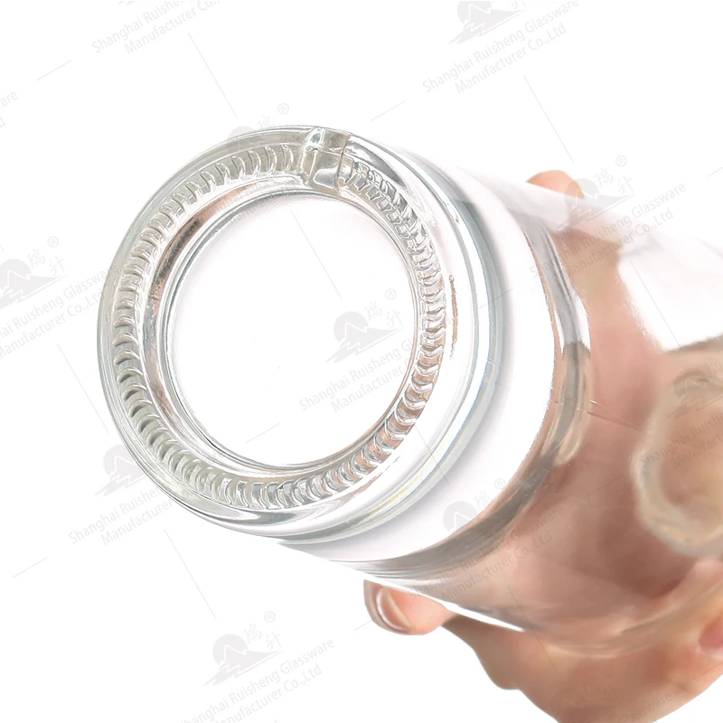Wholesale 750ml Flint Crystal Round Vodka Whisky Tequila Rum Gin Brandy XO Liqueur Juice Sauce Spirits Liquor Glass Bottle