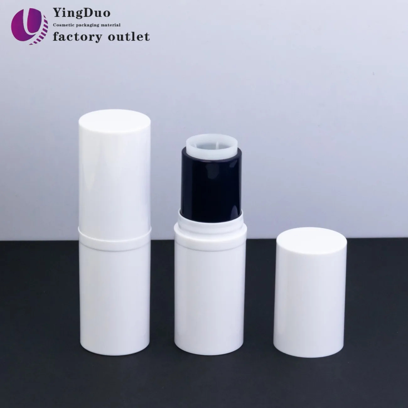 New white empty powder blusher high gloss cosmetic stick packaging solid lipstick tube