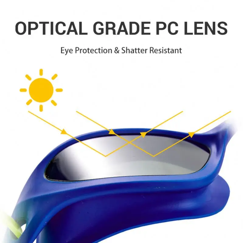 Professional Adult Racing Swim Goggles with Silicone Lenses Waterproof UV and Anti-Fog Features Prescription Glasses Material