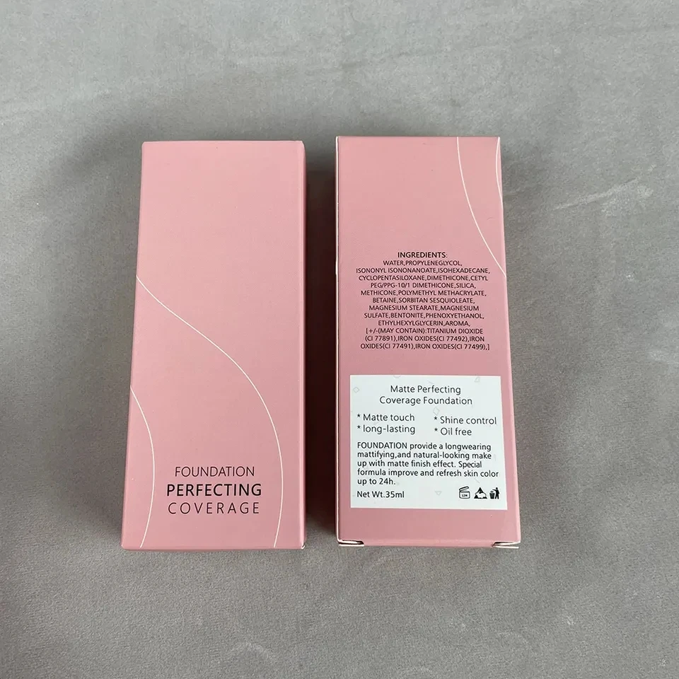 Soft packaging makeup foundation cheap on shipping high quality waterproof matte organic vegan liquid foundation