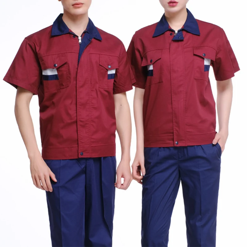 Summer Auto Repair Shop Factory Site Workshop Clothes Gas Station Logistics Warehouse Labor Protection Clothing Uniforms Suits