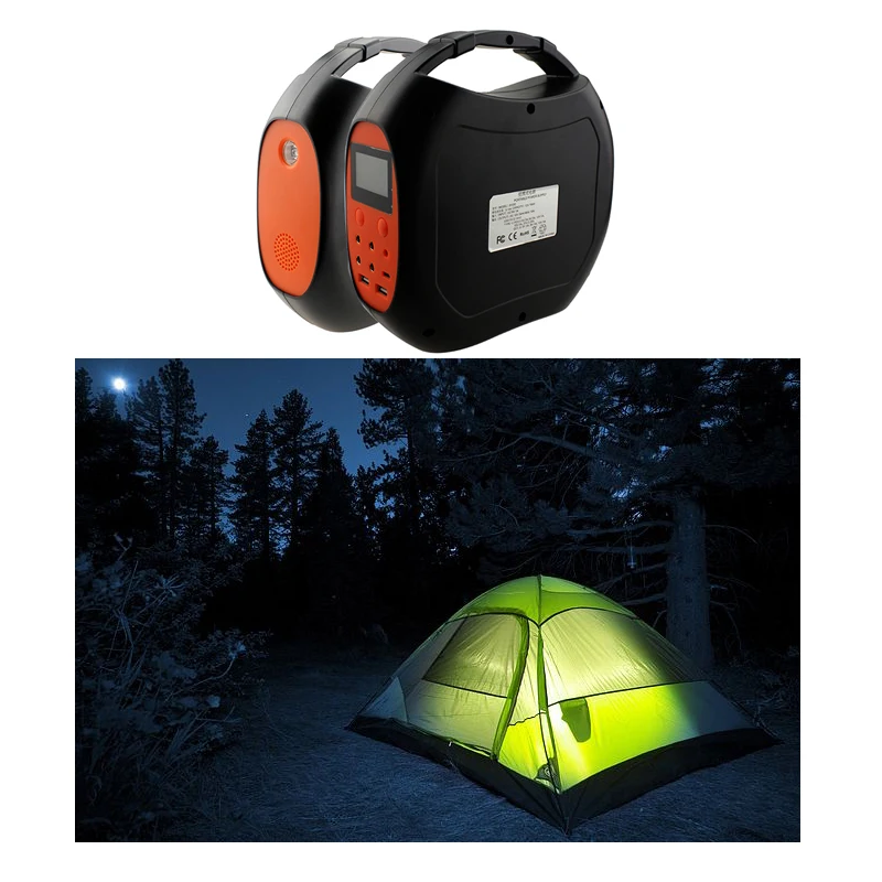12V DC portable solar power station system for charging mobile Inflatable Camping Tent