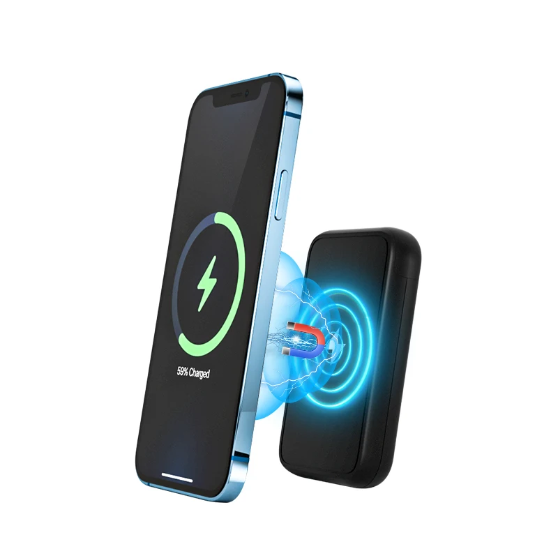 Newest Power bank module with magnetic 5000mAh smallest rubber holder power bank for mi 10000 mah 20000mah xiaomi power bank
