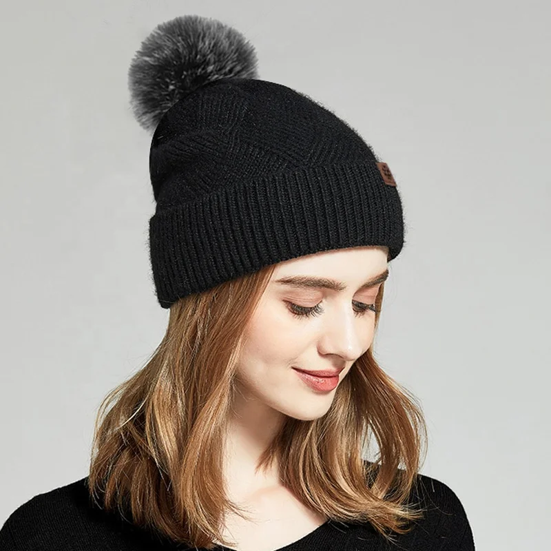 New Solid-Color Wool Warm Hat Scarf and Gloves Set Anti-cold Wool Ball and Fleece Knitted Suit