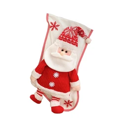 CR-B006G Knit Santa Luxurious Christmas Stocking Decoration Hot Sale Children Holiday Gift Christmas Sock Bag