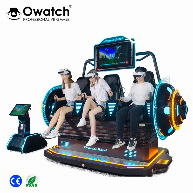 China vr factory virtual reality Roller Coaster experience Dynamic 3 seats Motion Ride 9D VR Chair