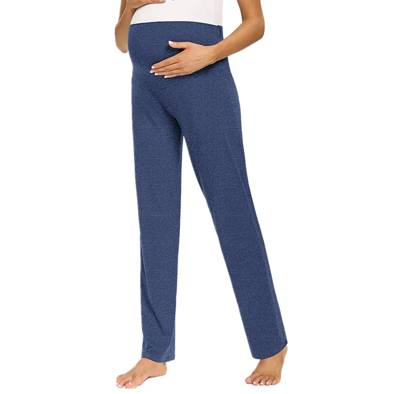 Support Customized Wholesale Pregnant Polyester Outer Wear High-Waisted Warm Maternity Cotton Leggings Yoga