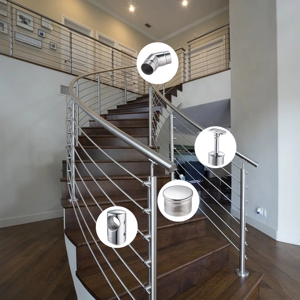 Stainless Steel Railing Accessories Inox Stair and Balcony Glass Balustrades & Handrails Fittings Railing Holder