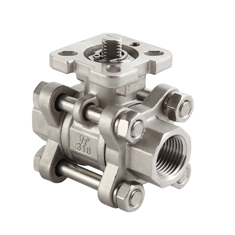 
Q11F-1000WOG long lasting 1/2inch Three-piece high platform internal thread ball valve Distribution medium flow direction 