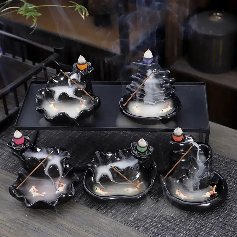 YunJing ceramic backflow incense burner new bergamot rockery home line road office ornaments fac
