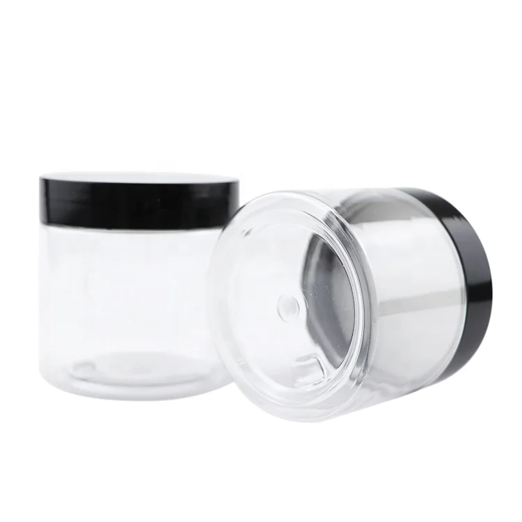 empty 4oz clear wide mouth pet mason spice candy food plastic jar cosmetic cream packaging plastic jars for cosmetics with lids
