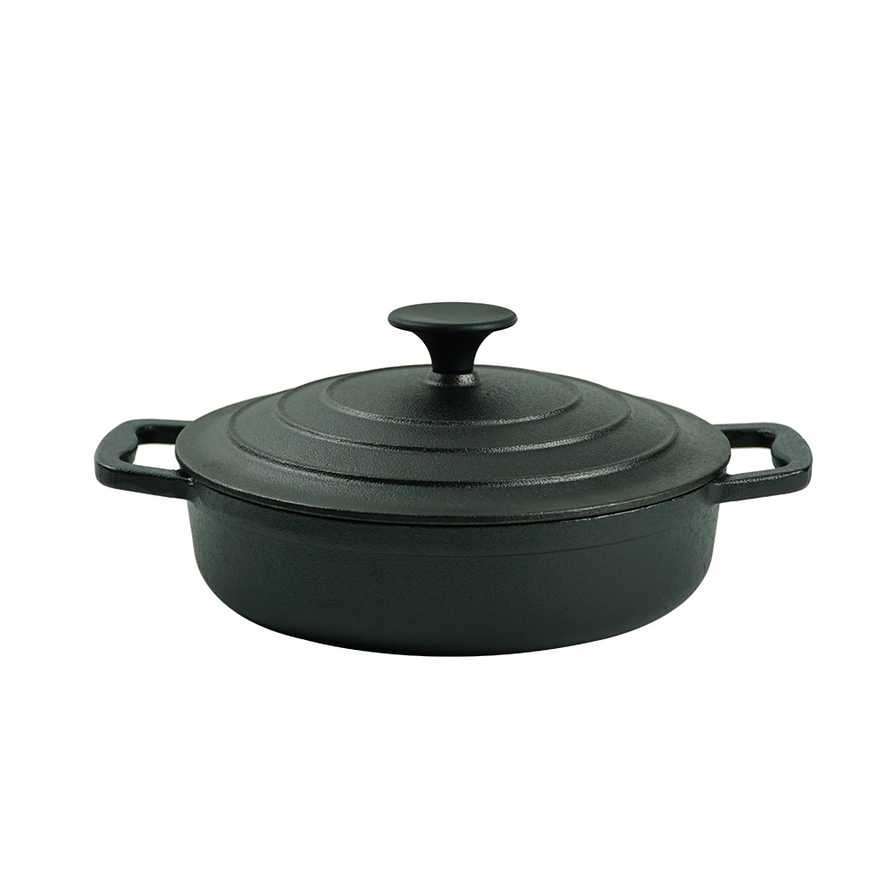 Wholesale  Cast Iron Dutch Oven Pre-seasoned Pot with Lid with Bakelite knob for  Baking Black Cast Iron