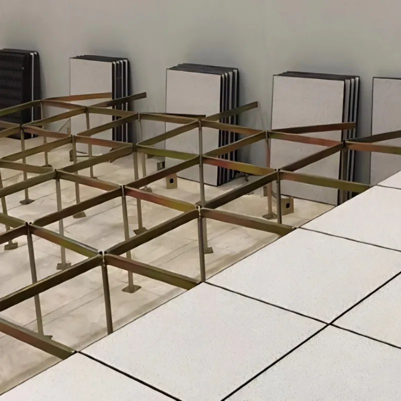 Durable Anti-Static Raised Floor System for Data Centers & Laboratories HPL Finish Material Calcium Sulfate Conductive Panels