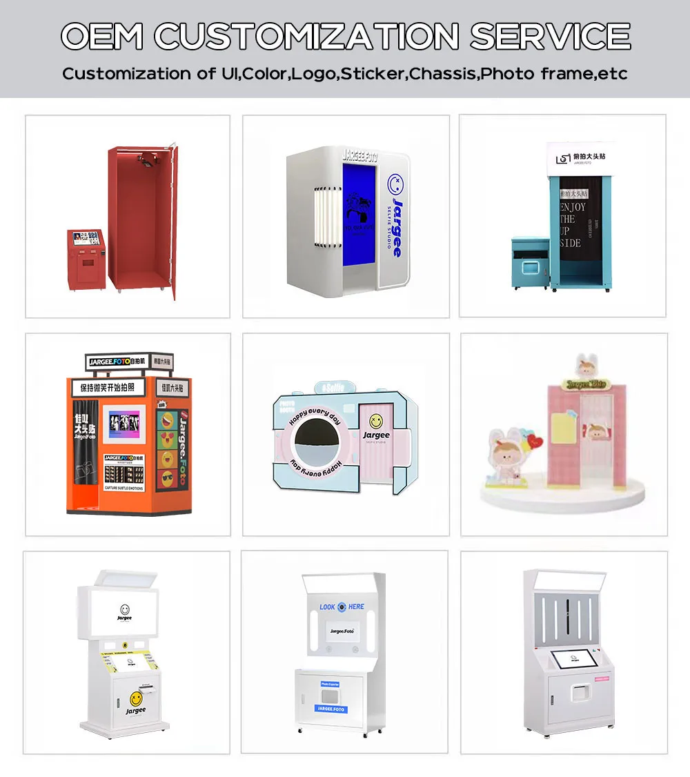 Outdoor Street Portable Photo Booth Machine Multiple Payment Method Korean Photo Booth HD Camera Photo Booth With Printer