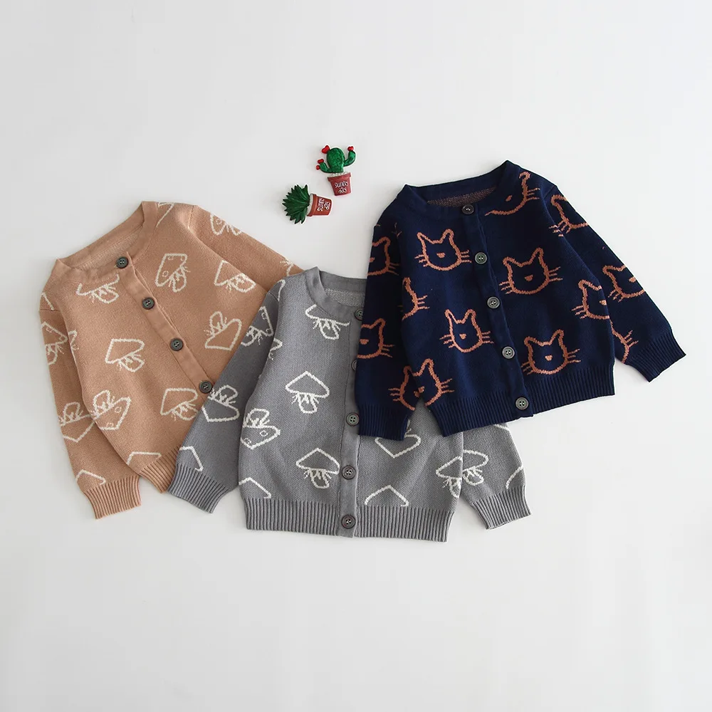 
Ivy40202A Winter new arrival toddler girls cute sweater cardigan baby girls knitted pattern cardigan 