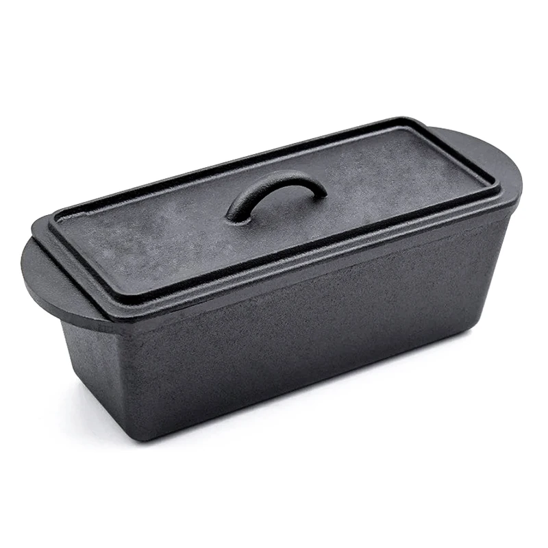Cast Iron Bread Baking Pot Loaf Pan Non-Stick Coating Bread Baking Pan Cast Iron Baking Tray With Lid