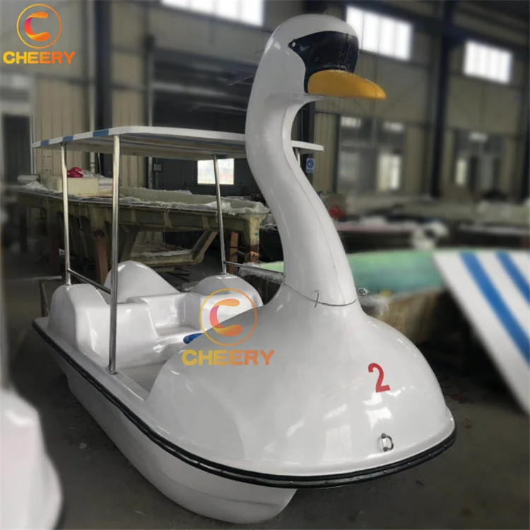 Water amusement park equipment swan pedal boat white goose water electrical foot pedal boats fiberglass swan boat
