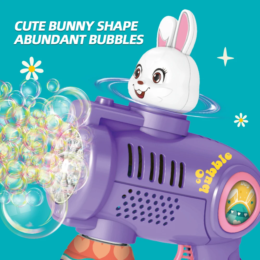Customizable Mini Bubble Gun for Kids Unisex Easter Manual Bubble ABS Plastic Material for Lighting Play Outdoor Play Bubble Set