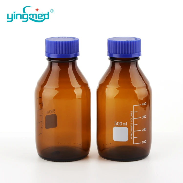 chemical laboratory 1000ml reagent bottles brown Media Glass borosilicate glass blue screw reagent bottles