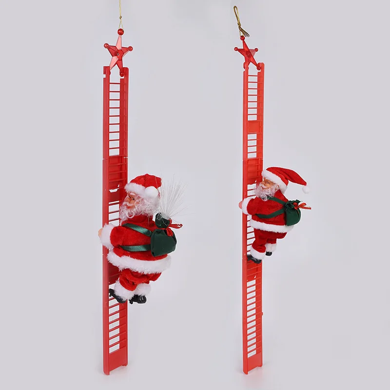2022 Christmas Santa Electric Climbing Ladder Claus Hanging Xmas Ornament Christmas For Home Santa Claus Gift Toys