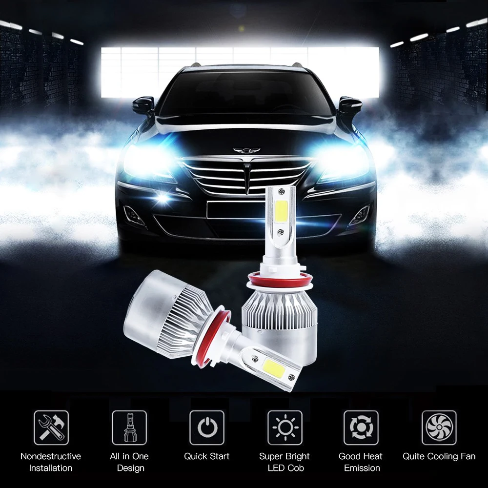 Оптовая продажа Заводская цена авто C6 светодиодные фары лампы H1 H3 H7 H11 H13 880 9005 9006 9007 светодиод Светодиодные Автомобильные