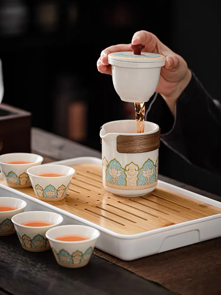 Portable Teapot Set All in One Gift Bag for Travel,Home,Gifting,Outdoor