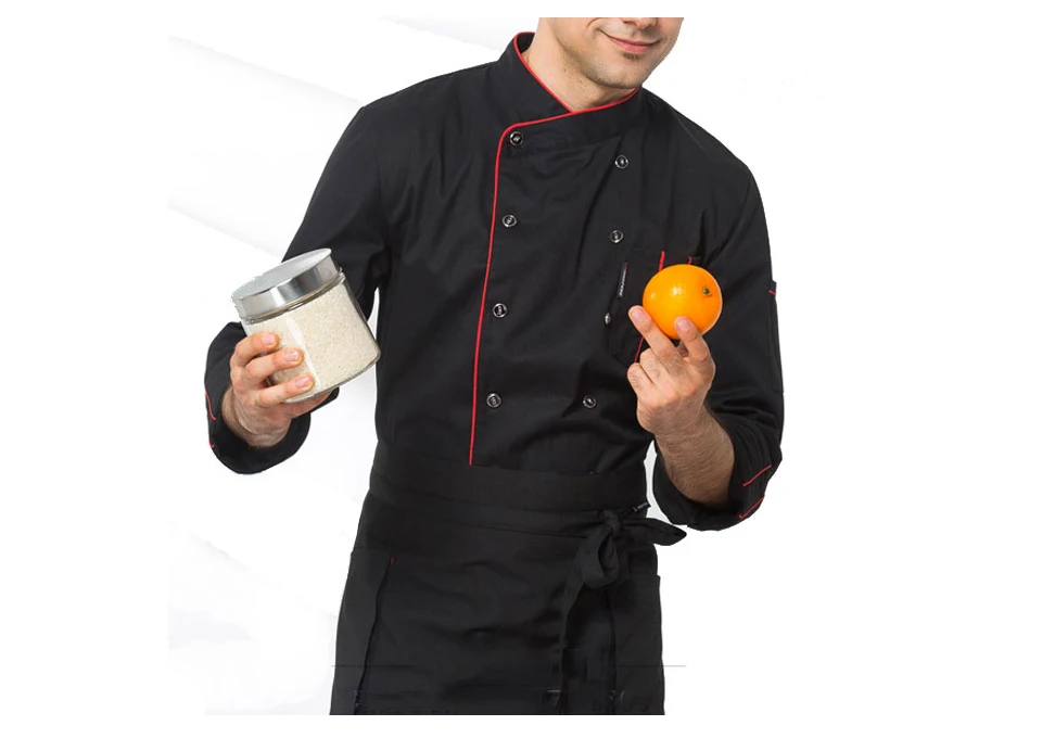 Professional head chef uniform white coat long sleeve work coats hotel restaurant kitchen chef uniform chef shirt sushi overalls