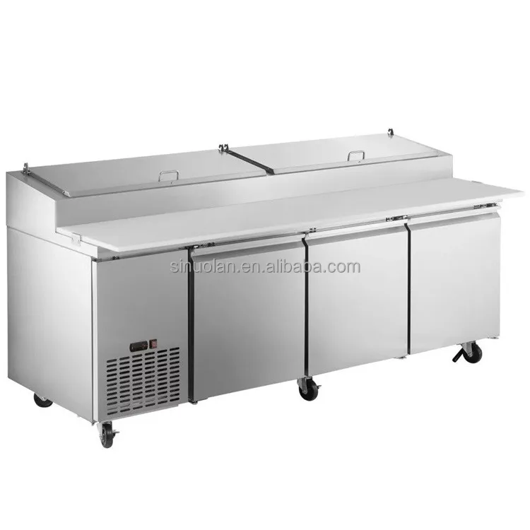 Ventilated Refrigeration Food Prepare Worktable Refrigerator Salad/pizza fridge table/pizza Counter Chiller Table With Cover