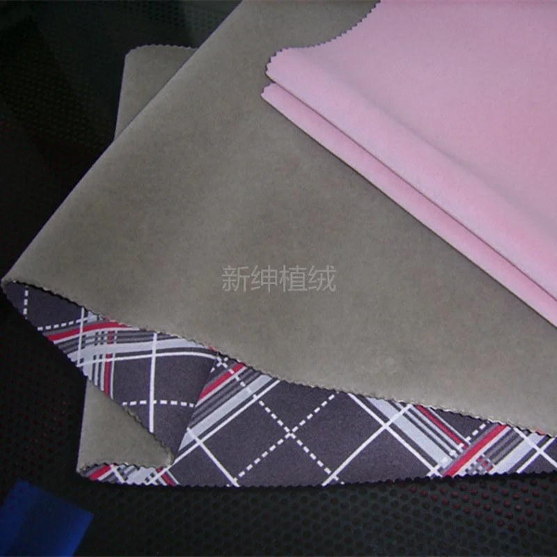 Knitting base polyurethane foam core nylon flocking surface sponge compound flock fabric for coat