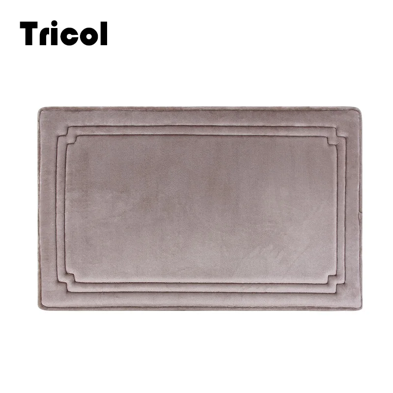 Tricol Memory Foam Bath Mat Machine Washable Non Slip Absorbent Super Cozy Velvet Bathroom Rug Carpet