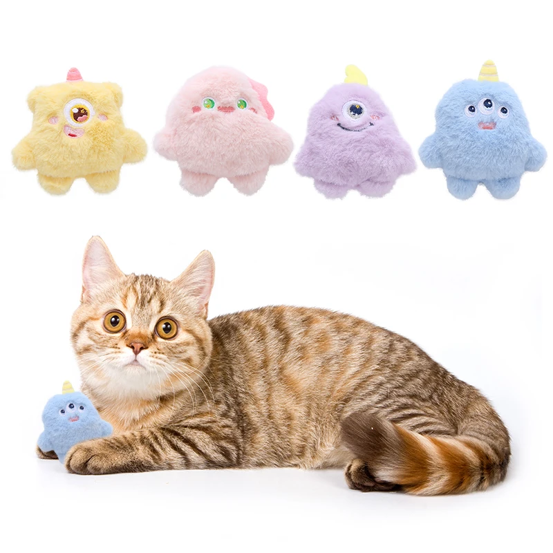 Manufacturer Wholesale Cat toy Cute Big Eyes Elf Shape Interactive Catnip Plush Toy