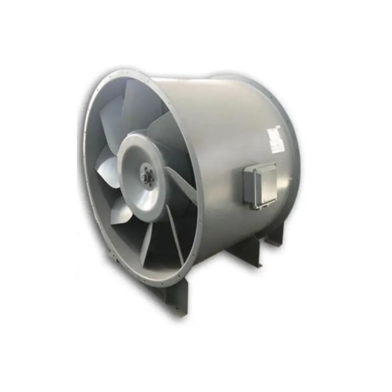 High efficiency low noise fire smoke exhaust mixed flow fan