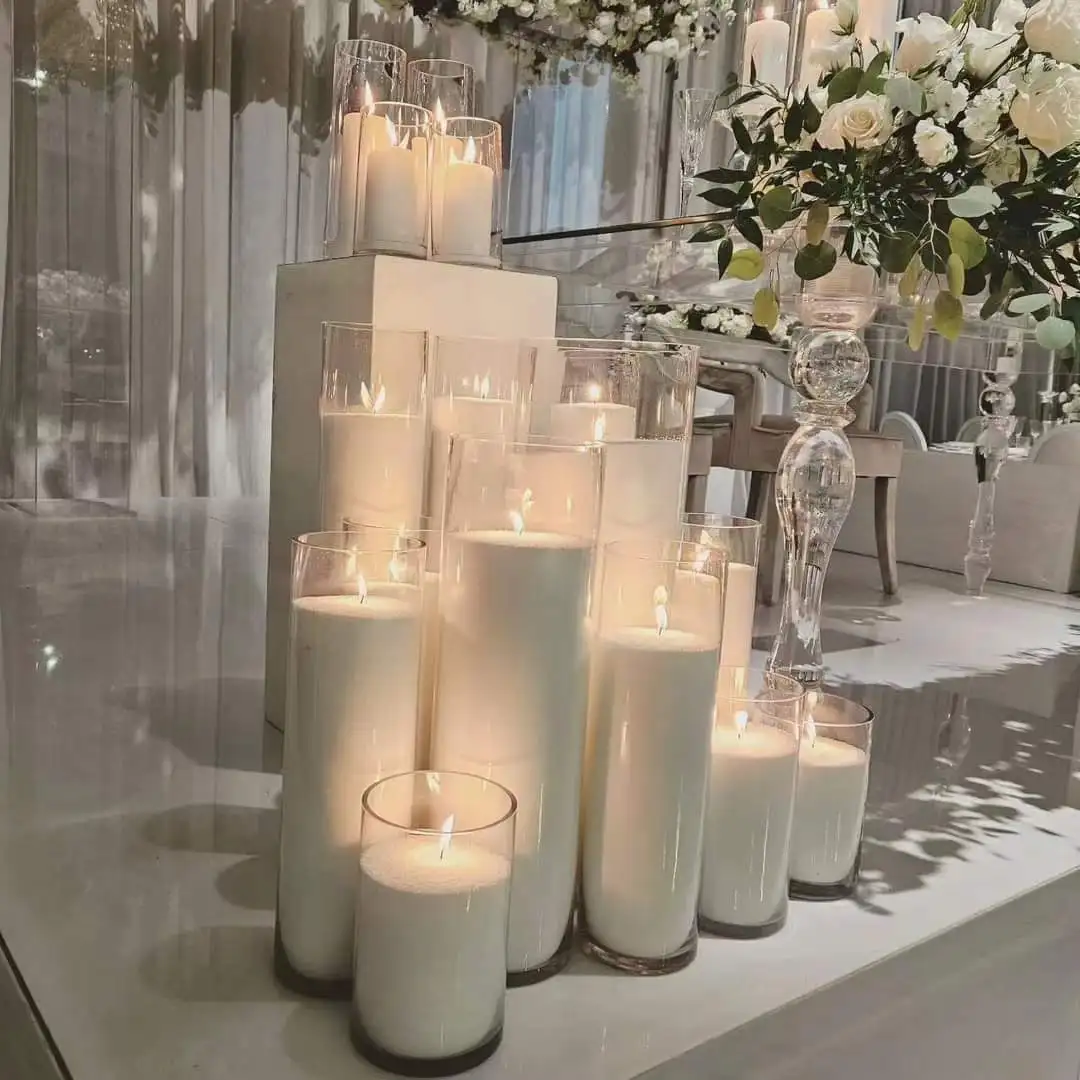 2023 Hot Selling Candle Sand Wax Novelty Candles Reusable Glass Vases Granules Pearl Bulk