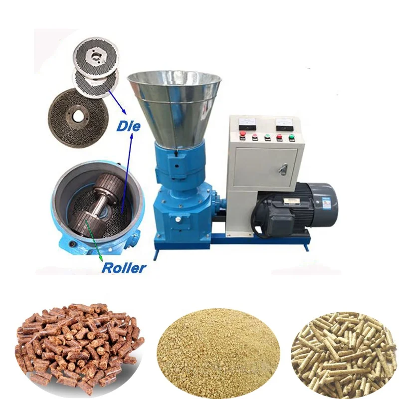 Automatic,Convenient,Operational,Beautiful and Simple Animal feed/wood pellet flat die pellet machine