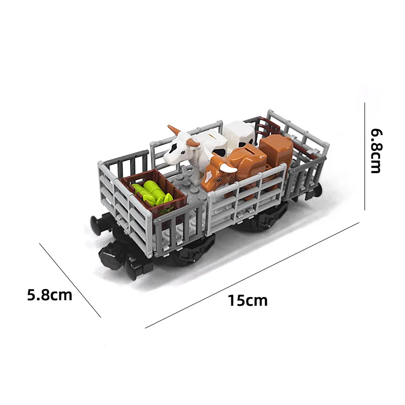 creative building block toys MOC set  brick Cow sheep horse pig flamingo train carriage Building Blocks toys