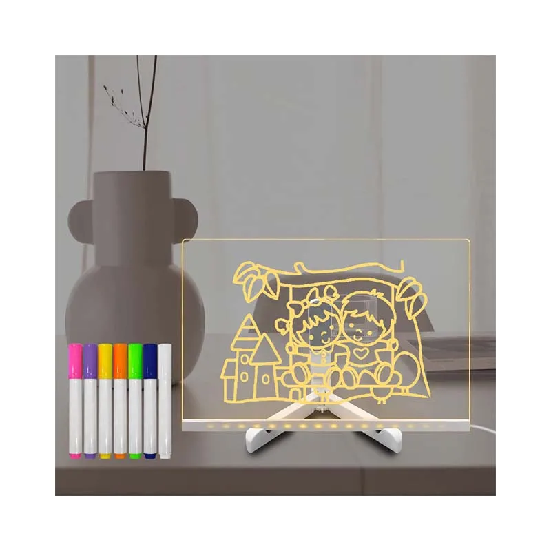 Multifunctional Acrylic Panels Kids Drawing Illuminated Led Message Writing Board