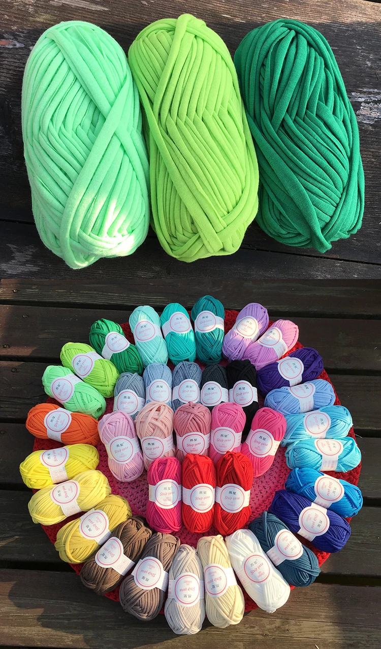 Wholesale 100% Polyester Zpagetti Fancy Ribbon Yarn T-Shirt Yarn For Hand Knitting