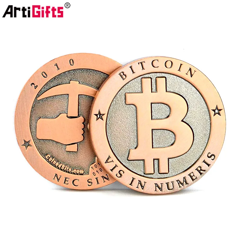 Китайский производитель пользовательские Биткойн металл медь Bitcoin Вызов Монета