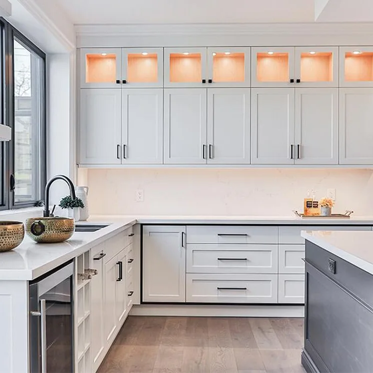 High end customized kitchen cabinet professional home modern shaker style kitchen cabinets