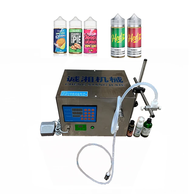 Table Top Digital Control Electric Small Volume Plastic Bottle Water Cosmetic Liquid Oil Filling Machine With Conveyor Semi-auto