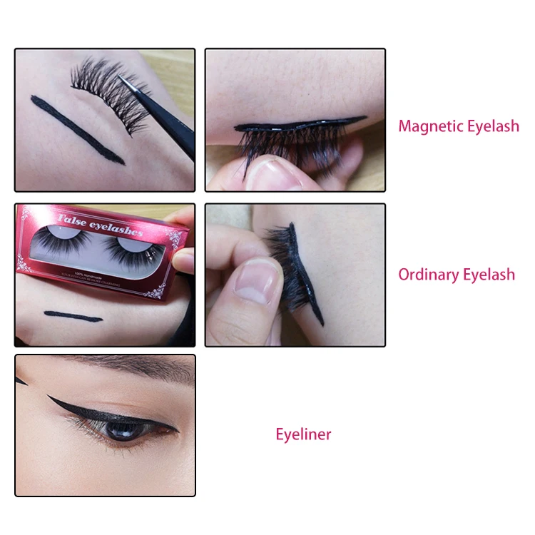 Custom Logo Colorful Magic Lashes Eye Liner Pencil Glue 2 in 1 Vegan Clear Liquid Magnetic Eyelashes Eyeliner Adhesive Pen