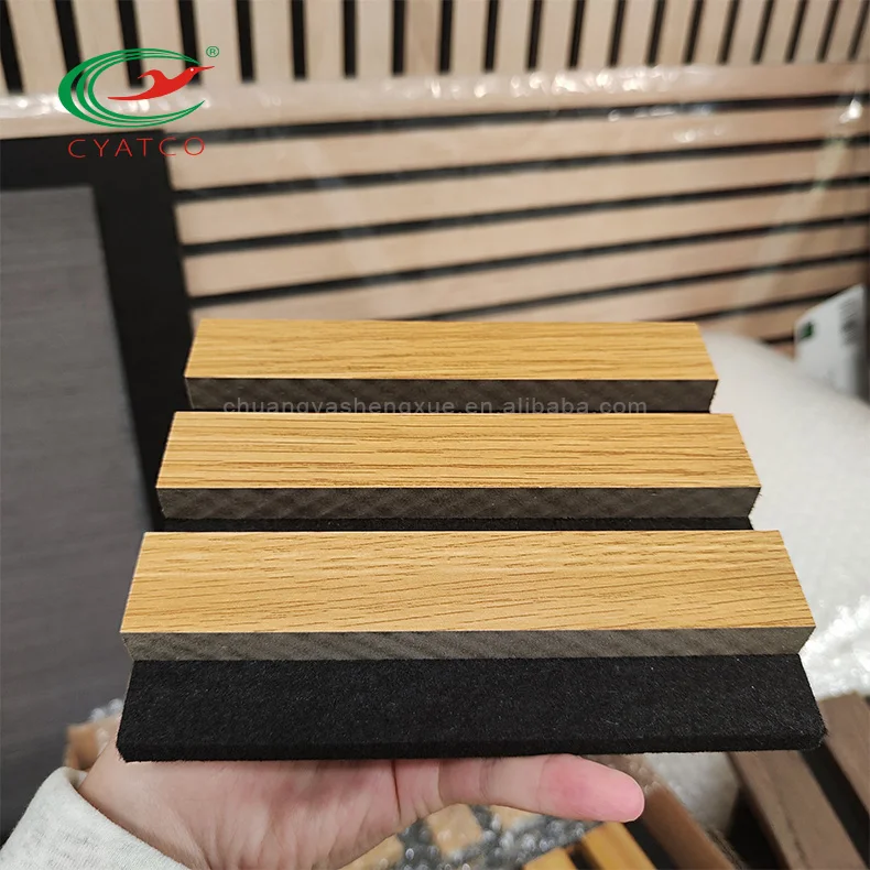 CYATCO High Density Decoration Slat Fluted Great Wall Walnut Solid Wood Grilles Panels for sound proof studio