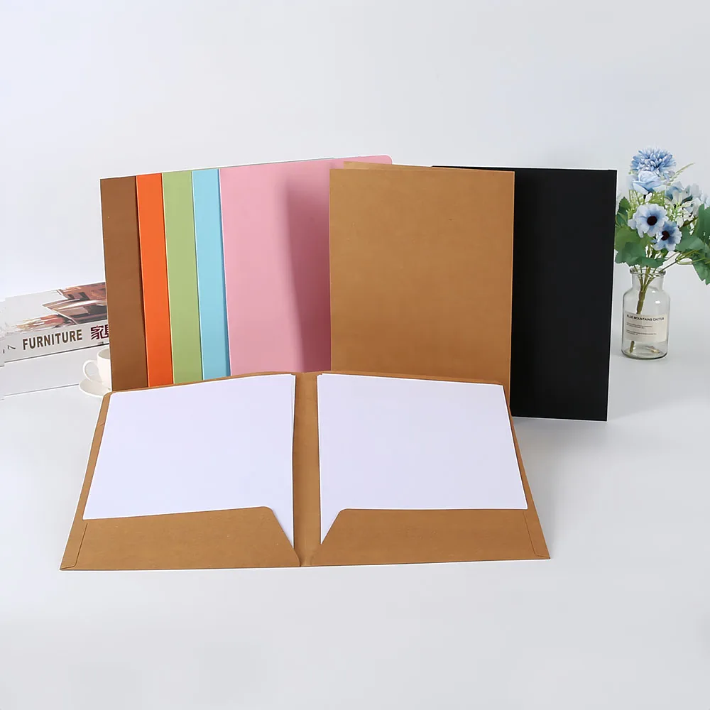 Customize Size Business Card Slot Paper File Document Presentation Folder with Logo